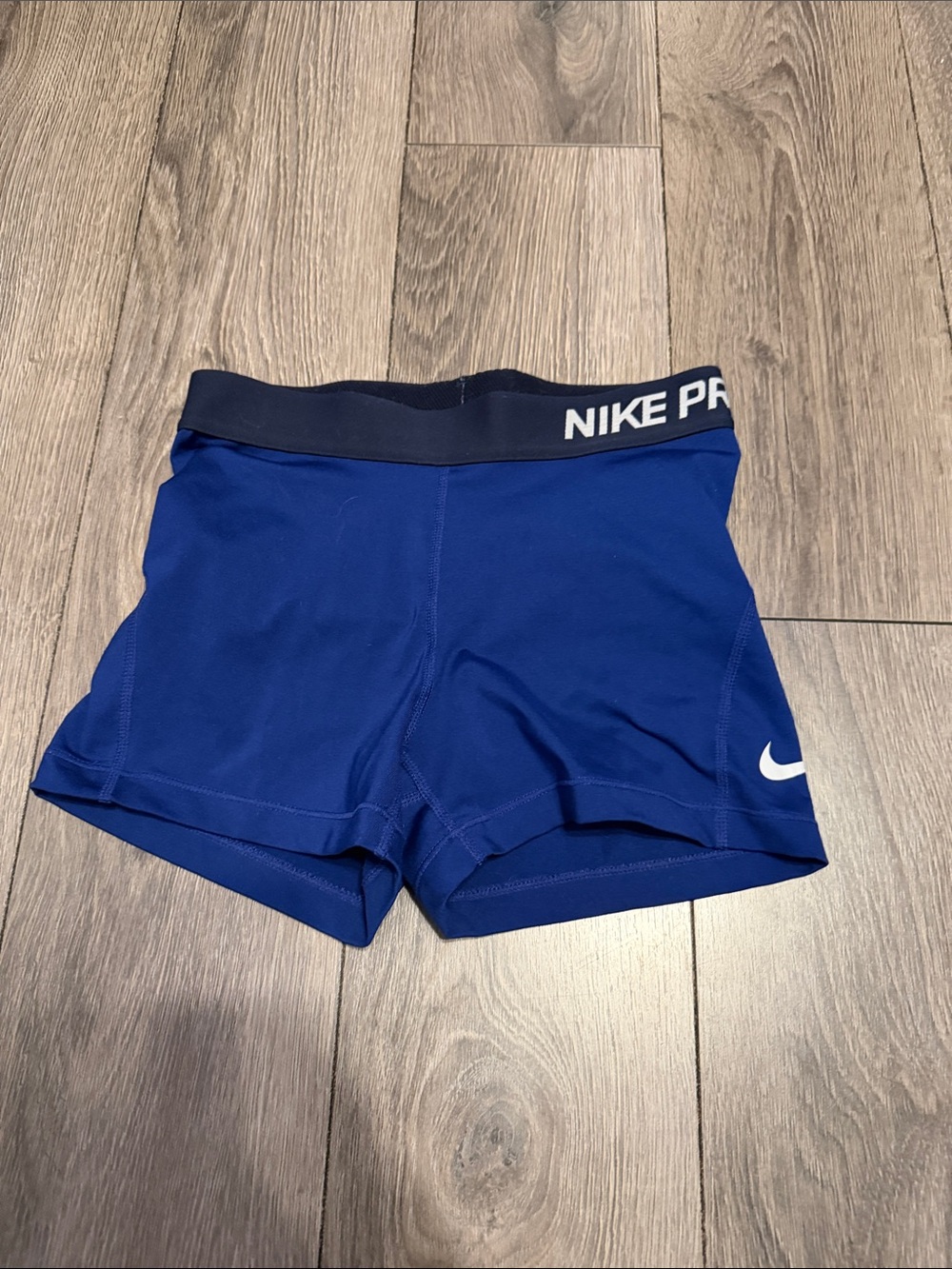 Nike Royal Blue Compression Training Shorts with White Swoosh